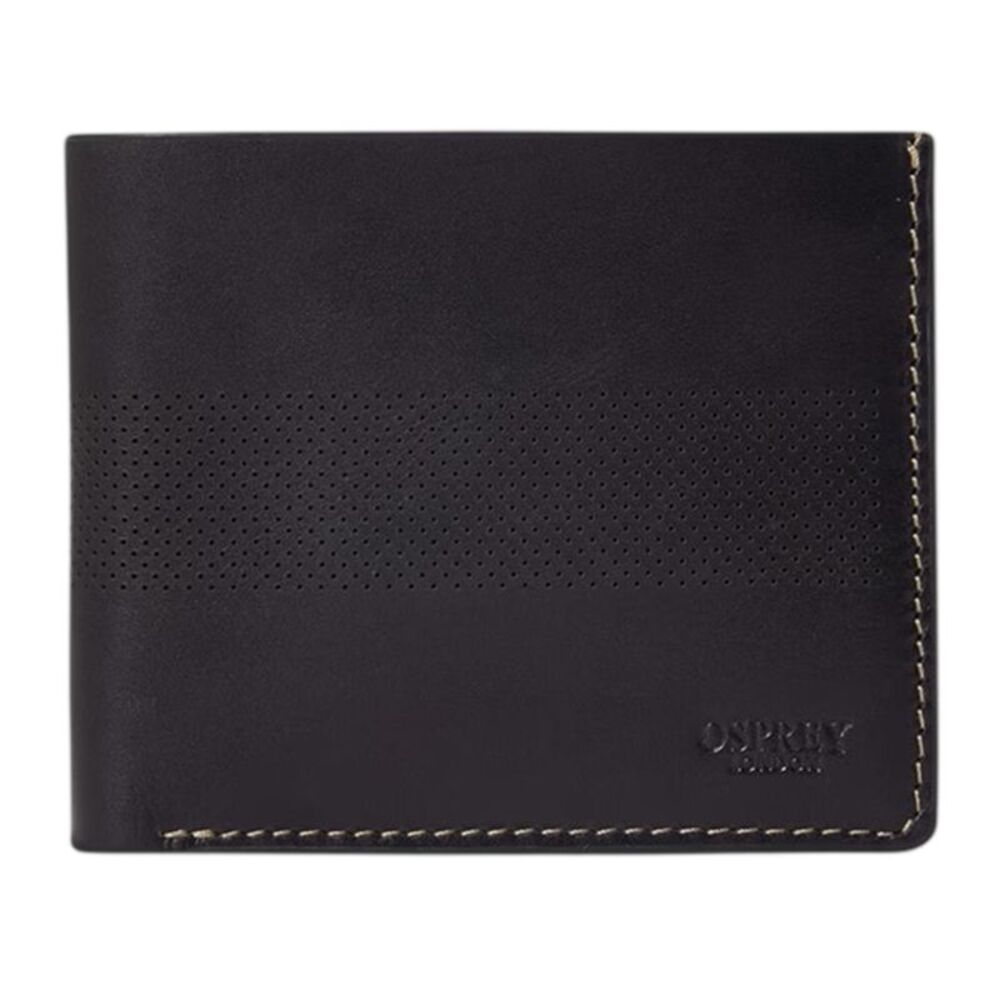 Osprey Arthur Perforated Leather Card Holder / Black